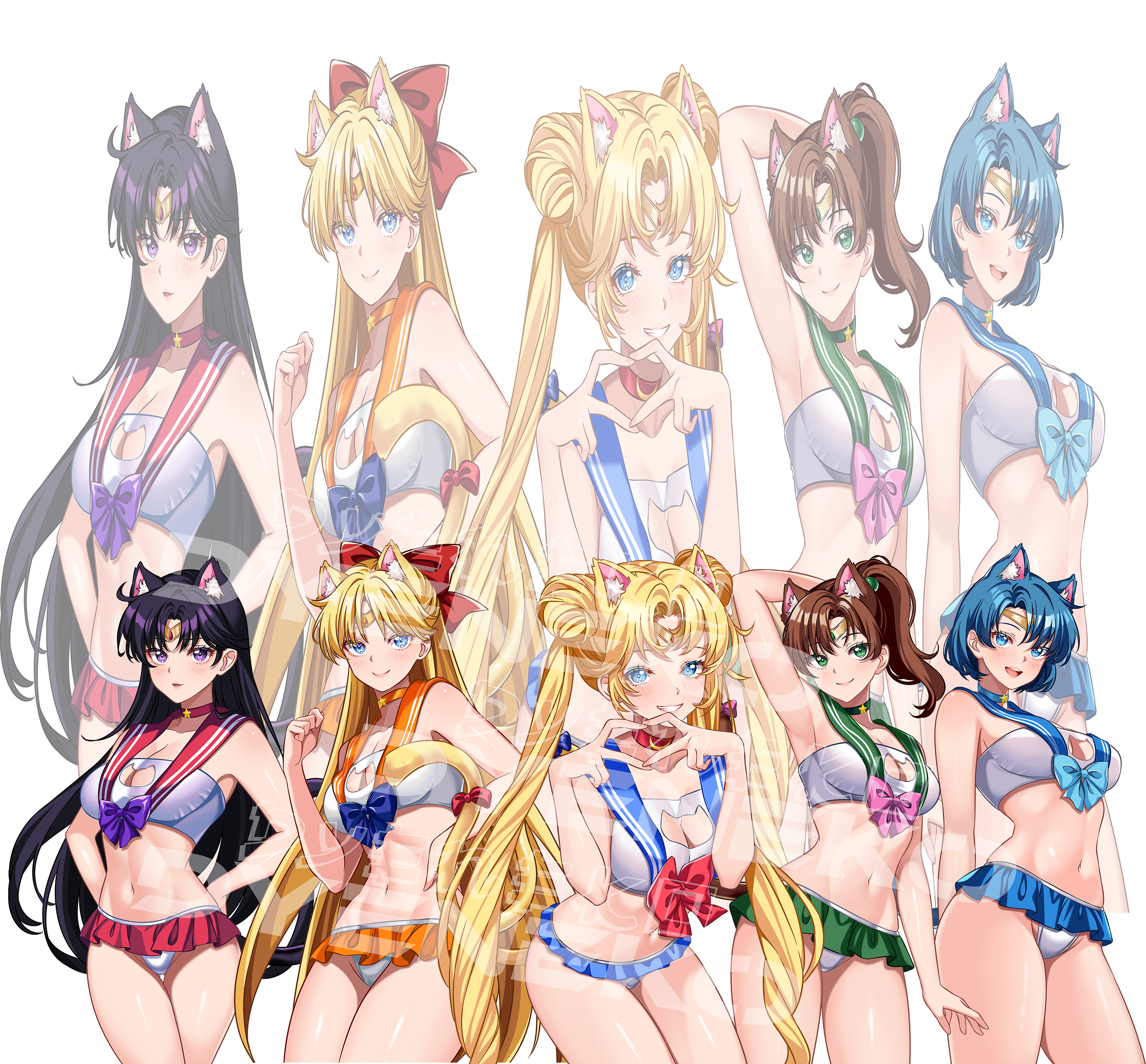 Sailor Scouts Neko Stickers