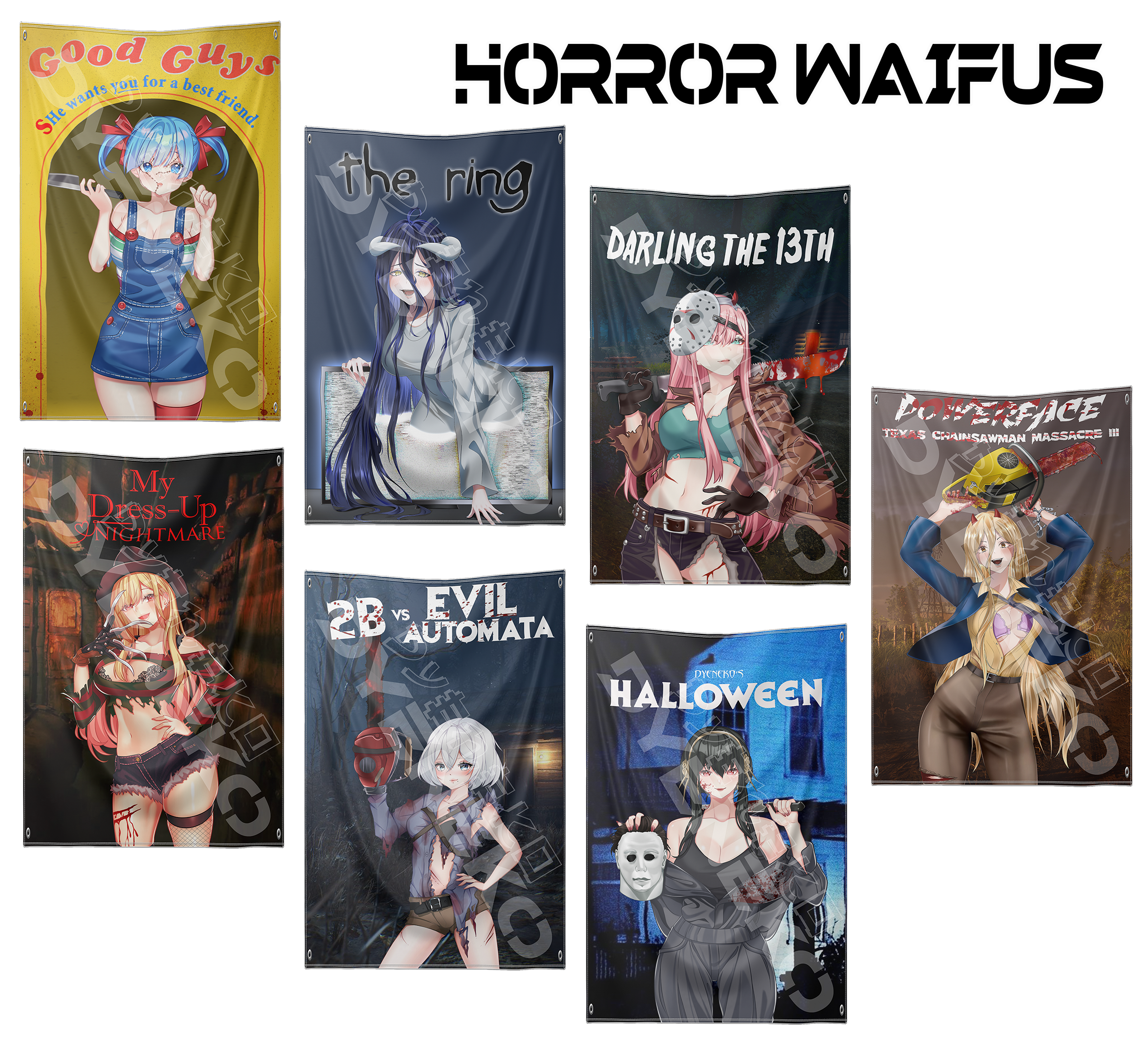 Horror Waifus Tapestry